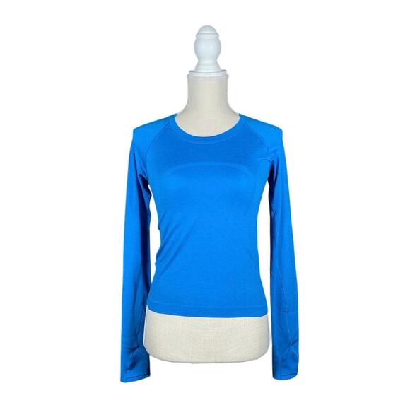lululemon athletica Tops - Lululemon Swiftly Tech Shirt Women's Blue 4 LS Running Activewear Training